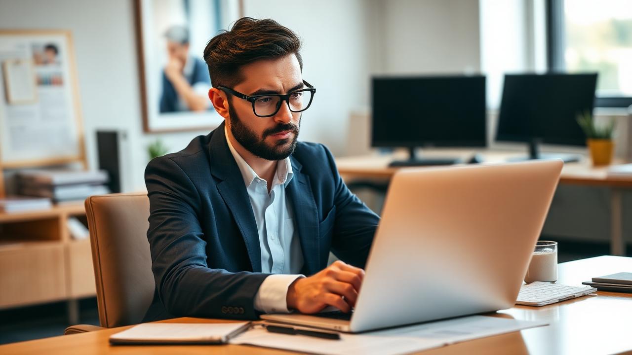 Small business owner reviewing payroll documents